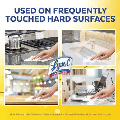 Lysol Disinfectant Wipes - Multi-Surface Antibacterial Cleaning - Lemon & Lime Blossom, 105 Count (Pack of 3)