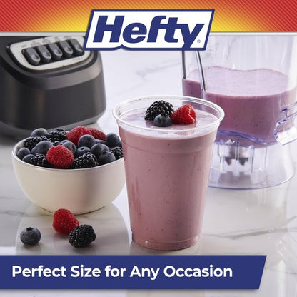 Hefty Party Perfect Clear Plastic Cups, Large Clear Party Cups for Easy Cleanup and Large Gatherings, Recyclable, 18 Ounce, 28 Count