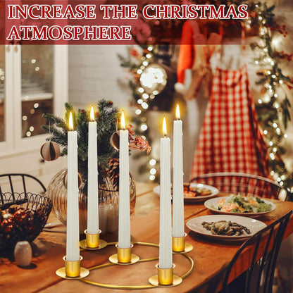 Sliner Christmas Advent Wreath Ring - 5 Candle Holder in Gold | Metal Table Decoration for Festive Centerpiece