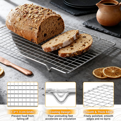 Skiennix Baking Pan Set of 3 - Nonstick Carbon Steel Sheets with Cooling Racks | 13/15/17 Inch, Rust & Warp Resistant