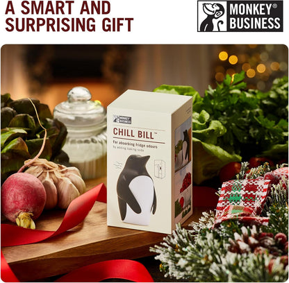 Monkey Business Chill Bill Refrigerator Deodorizer - Cute Baking Soda Container for Fresh Fridge | Kitchen Gadget