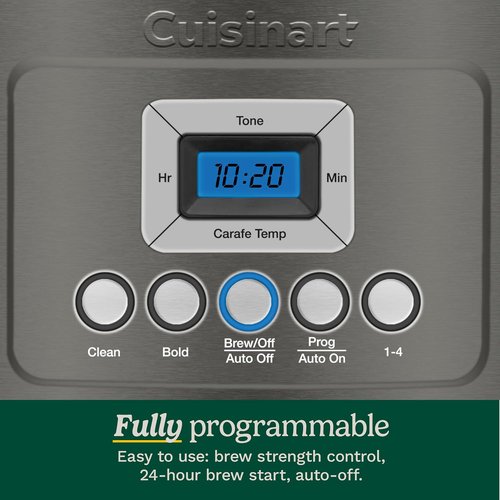 Cuisinart 14-Cup Coffee Maker - Programmable PerfecTemp with Brew Strength Control | Stainless Steel, Black