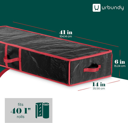 Regine Switzerland Heavy Duty Wrapping Paper Organizer - Black Storage Bag for Gift Bags & Decorations