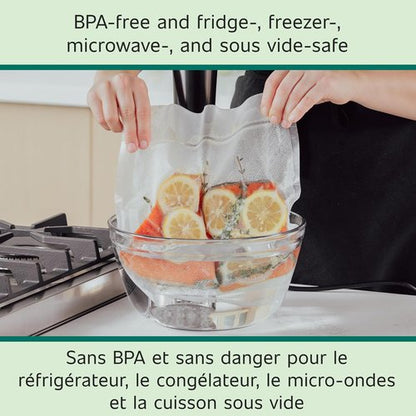 FoodSaver 1-Gallon Vacuum Seal Bags - BPA-Free Multilayer for Food Preservation & Sous Vide, 13 Count | Clear