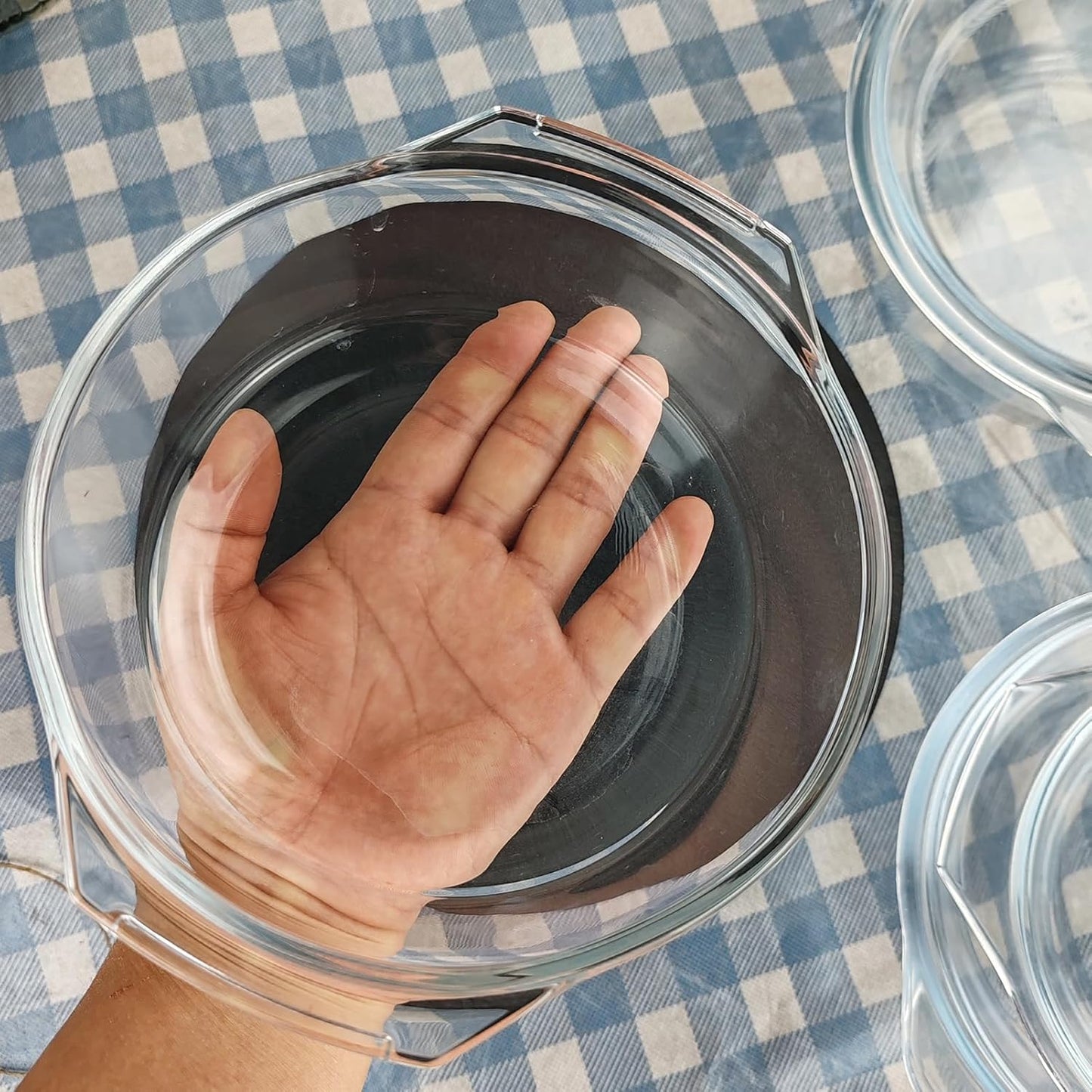 Skiennix Casserole Baking Dish - 2-Piece Mini Round Set with Handle & Lid | Tempered Glass, 3/4 Quart, Oven Safe