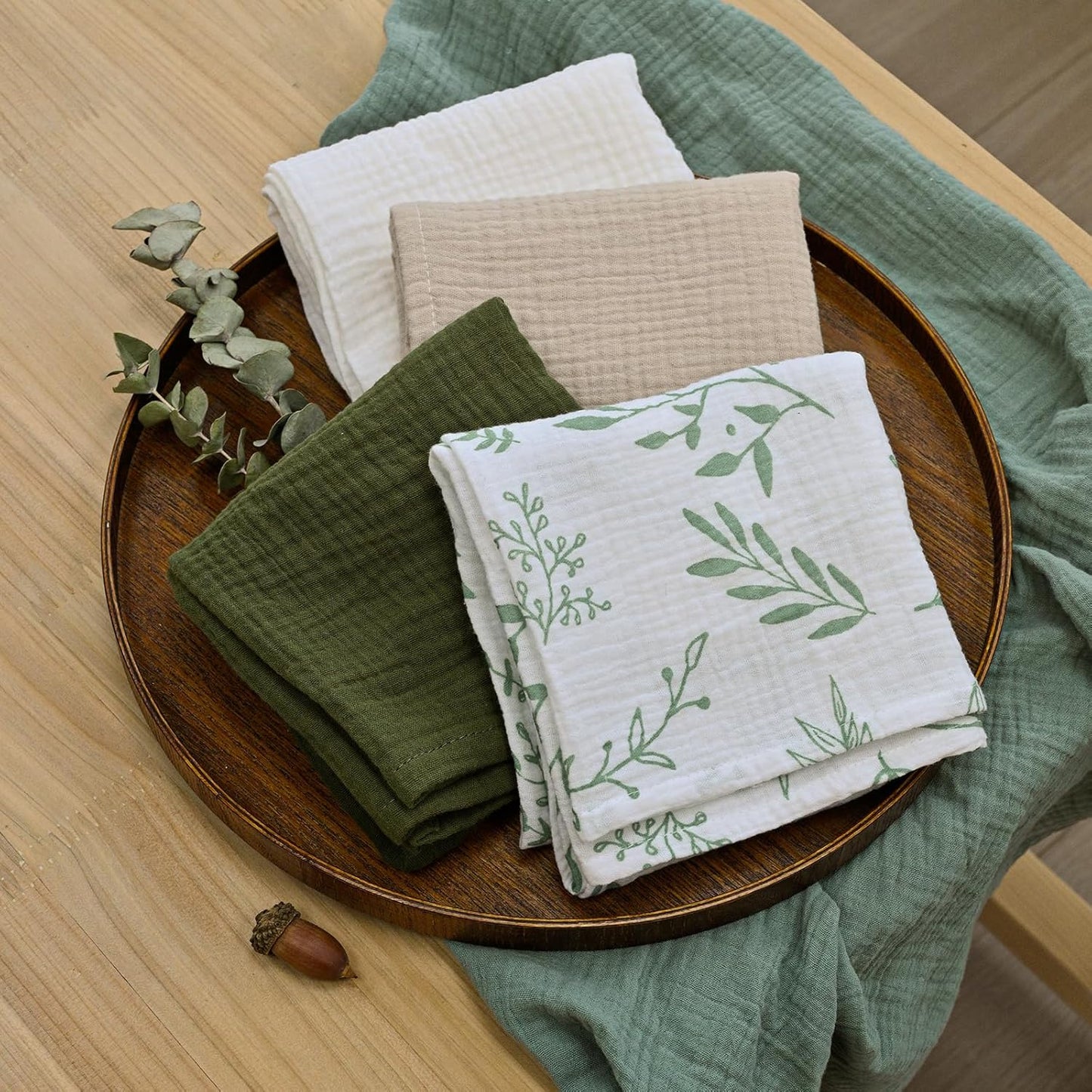 Skiennix Muslin Receiving Blankets - Neutral Swaddle Wraps for Newborns | 5 Pack, Breathable & Skin-Friendly