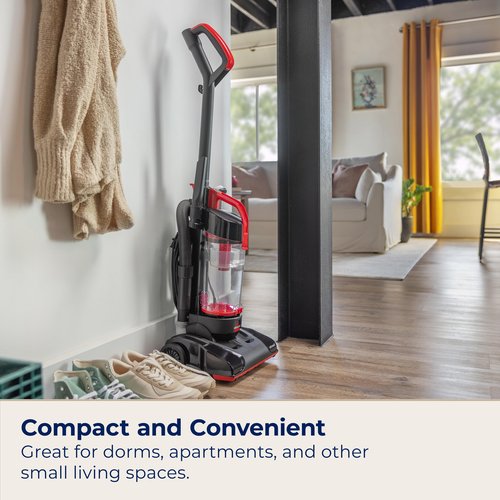 Bissell CleanView Compact Upright Vacuum, Fits in Dorm Rooms & Apartments, Lightweight with Powerful Suction and Removable Extension Wand, 3508
