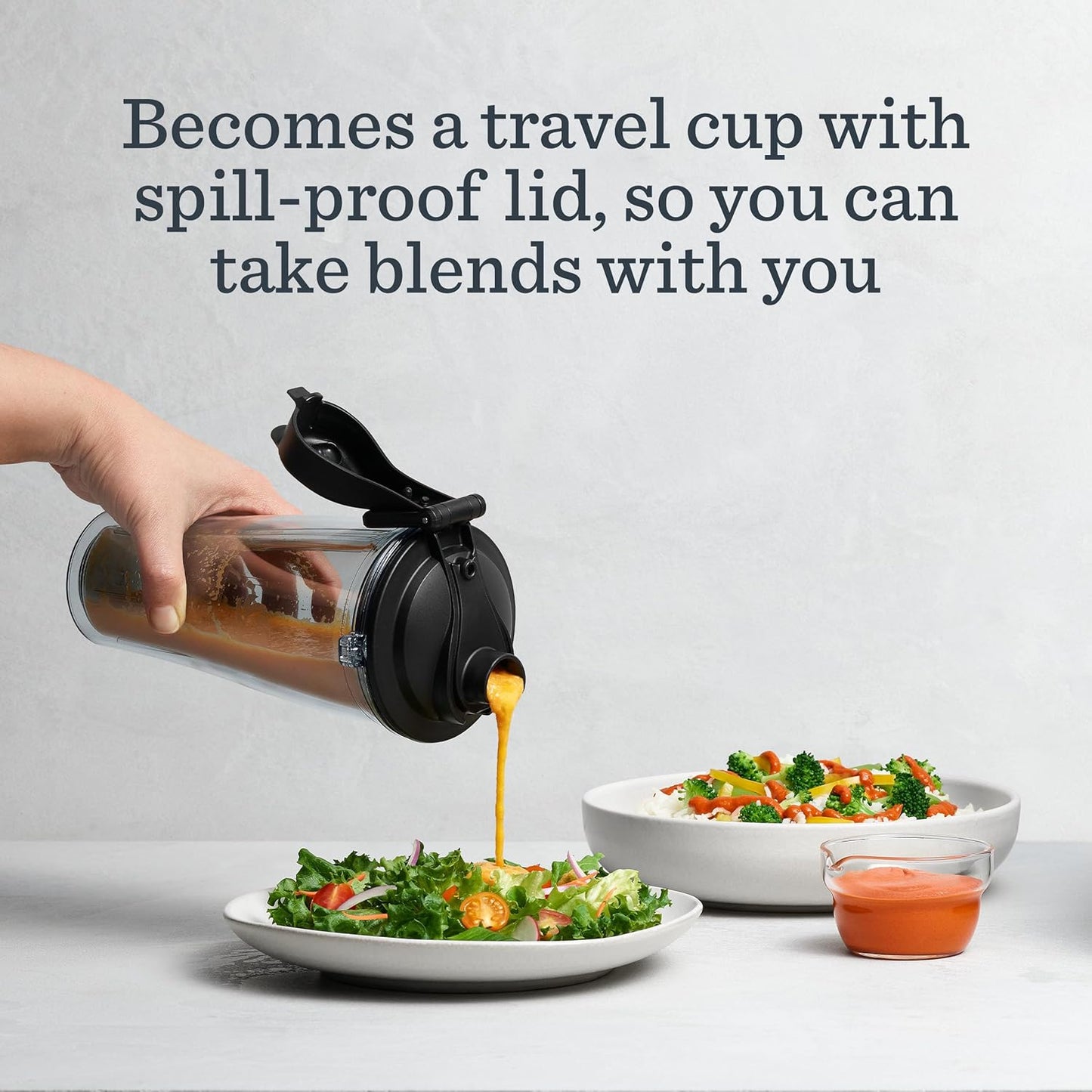 Vitamix Personal Cup Adapter - BPA-Free, Dishwasher-Safe with Two 20-Ounce Blender Cups & Lids