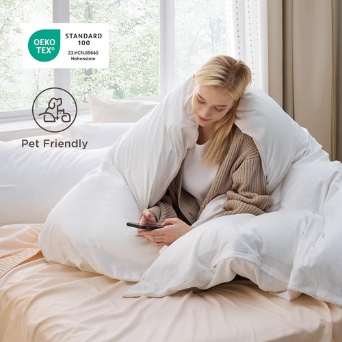 Bedsure King Size Duvet Cover Set - 3 Pieces Extra Soft Prewashed Cotton-Like Polyester, 104x90 Inches with Zipper Closure & 2 Pillow Shams