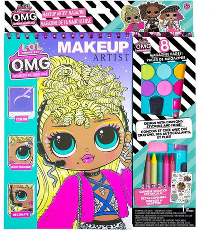 Horizon Group USA DIY Craft Kit - LOL OMG Make-Up Artist Magazine with 130 Stencil Designs & 200 Stickers
