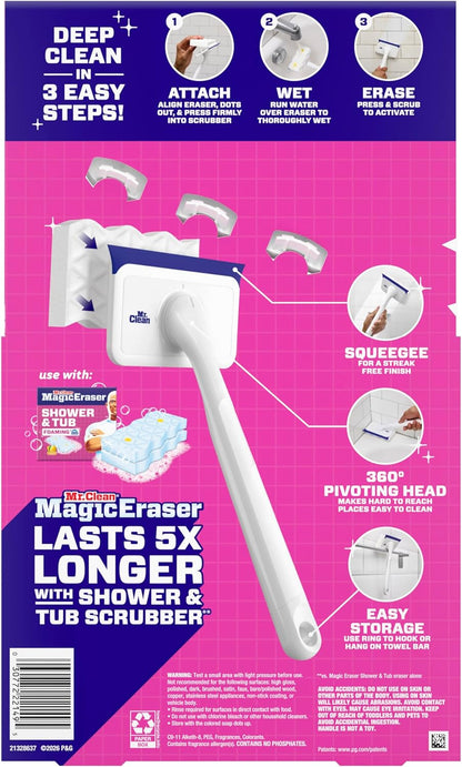 Mr. Clean Magic Eraser Bathroom Cleaner - All-in-One Shower & Tub Scrubber Kit | 2 Scrubbers & 5 Foaming Erasers