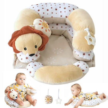 Aila+Aiden 2-in-1 Tummy Time Mat & Seated Support - Sensory Toys for Newborns (Sand)