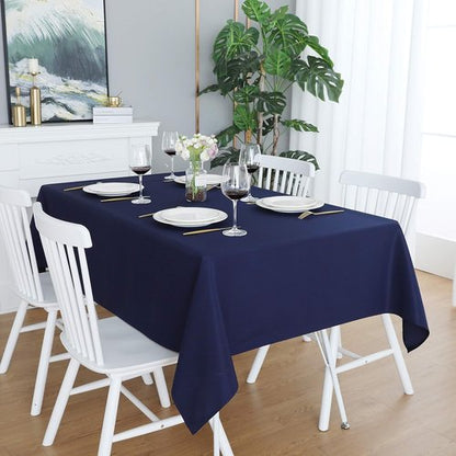 FOLINS&HOME Navy Blue Square Tablecloth - Wrinkle-Free Waterproof Polyester | Heavy-Duty 54 x 54 Inch for Parties & Events