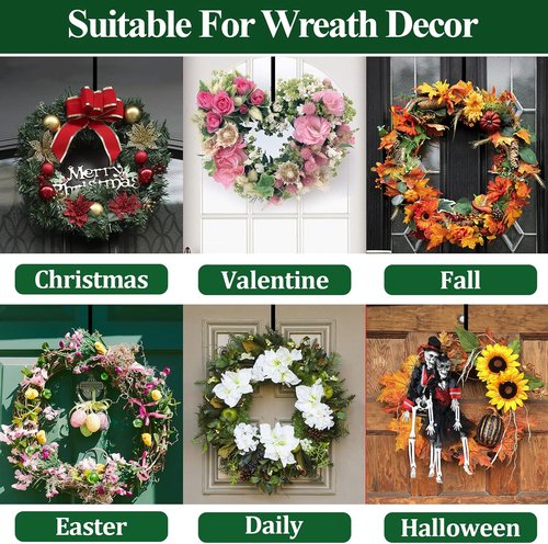 GP Life Wreath Hanger - Adjustable 15 to 25 Inches for 20 lbs Wreaths | Black Front Door Decor