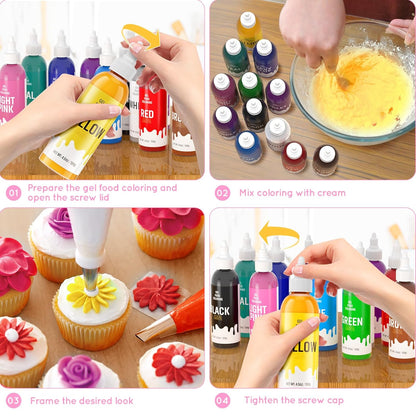 Skiennix Food Coloring Gel - Vibrant Red Gel Dye for Baking, Icing, Fondant & More | 4.5 oz (128g)