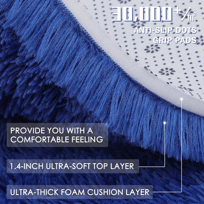 OLANLY Large Area Rug - Soft Fluffy Shaggy Carpet for Living Room & Bedroom | Navy Blue 7x10