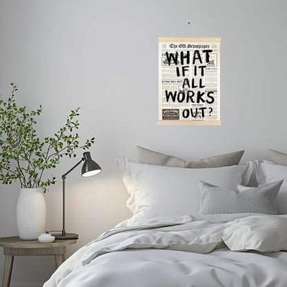 HUGANE Wall Art Poster Hanger Frame - Retro Black & White Inspirational Canvas Decor | 12x16 Inch