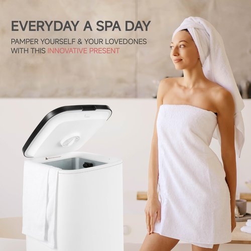 RESIMPLE Upgraded Towel Warmer for Bathroom, 23L Large Hot Towel Warmers Bucket with LED Display, 3 Heating Modes, Up to 24 Hour Delay, Luxury Towel Heater for Oversize Bathrobes Blankets - Black