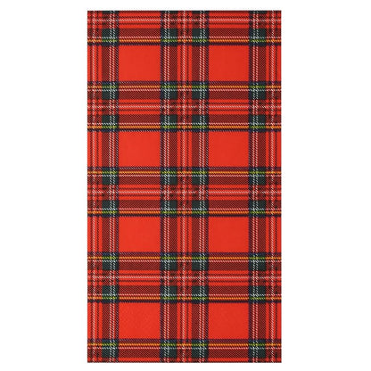 100-Count Christmas Plaid Napkins, 3-Ply Paper, Red & Green Classic Tartan