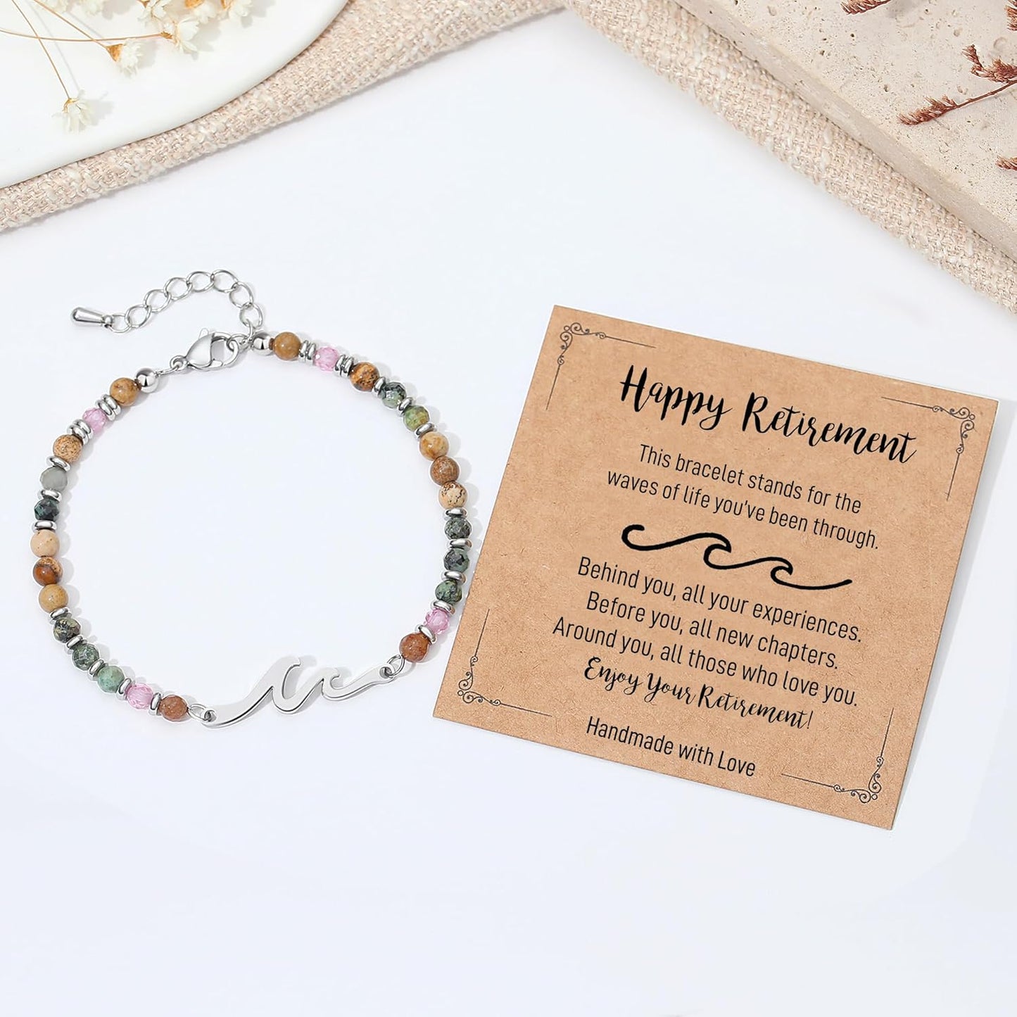 TONY & SANDY Friend Gifts for Women, Unique Birthday Gifts for Women, Sister Gift from Sister, Wave Bracelet, Christmas Easter Mother's Day Gift for Her, Bestie Friendship Bracelets