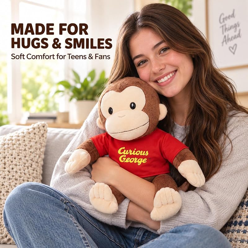 Variation of THIS listing: Curious Monkey George Plush 13 Inch Soft Stuffed Animal Pillow