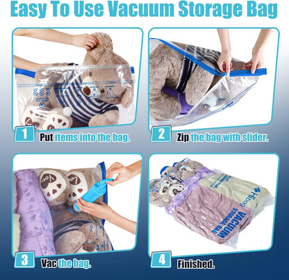 Skiennix Vacuum Storage Bags - Jumbo & XXL Extra Large Seal Bags for Bedding, Blankets & Clothing (3J+3XXL)