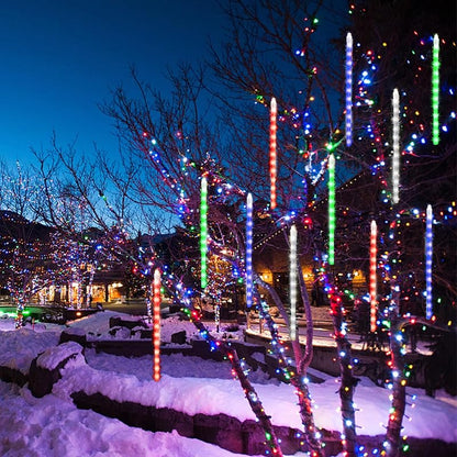 Meteor Shower 24 Tubes Icicle String Lights - 864 LED Multicolor, Outdoor 12 Inch Drop Lights, Connectable
