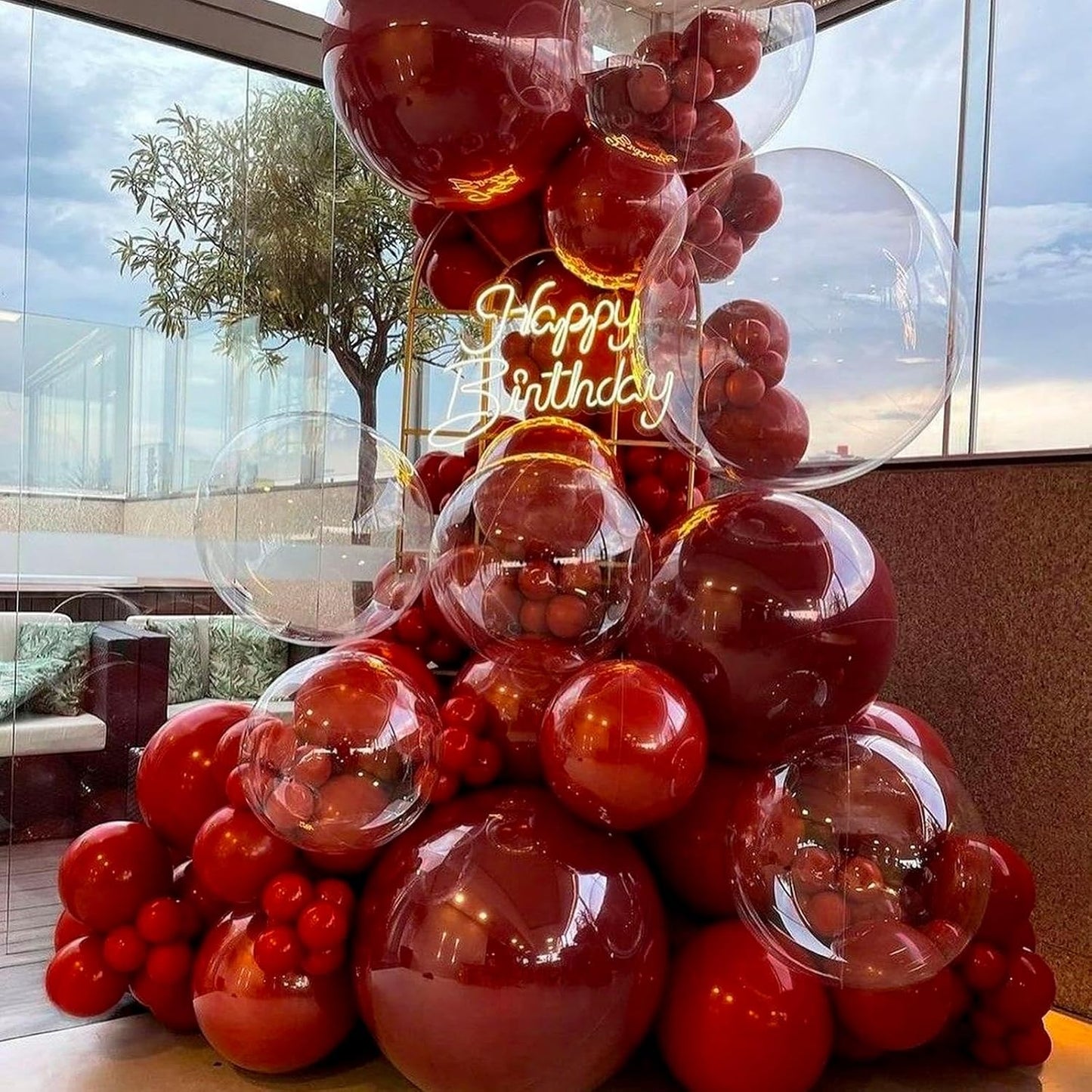 PartyWoo Burgundy Balloons - 36 Inch Dark Red Latex Helium Balloons for Celebrations & Events