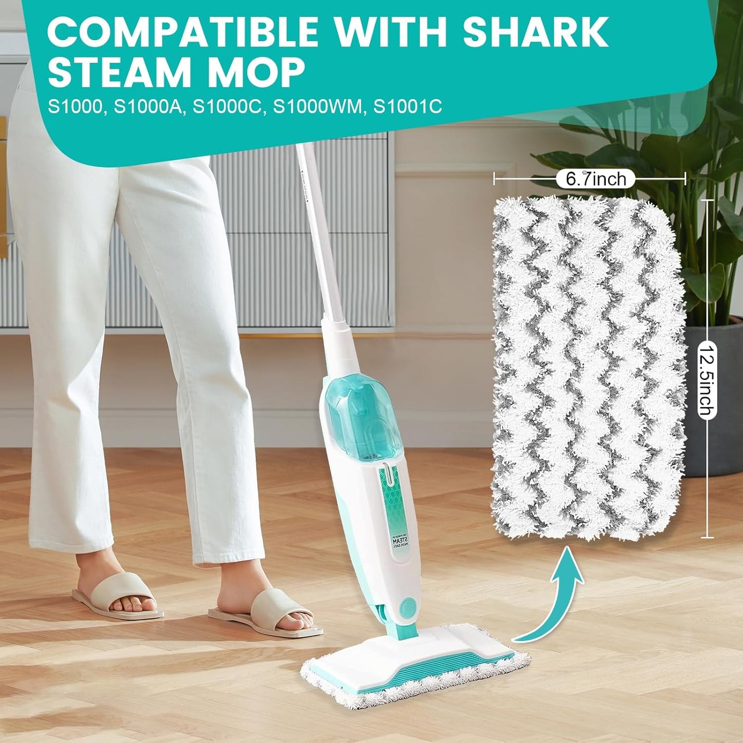 Shark | 6 Pack Steam Mop Replacement Pads - Washable & Reusable Microfiber for S1000 Series