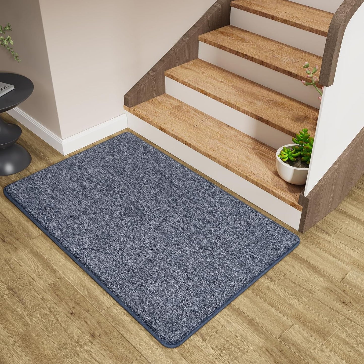 Amearea Soft Area Rug - Chic Washable 2x3 Small Throw Rug for Bedroom, Hallway & Kitchen | Blue & White Non-Slip Design