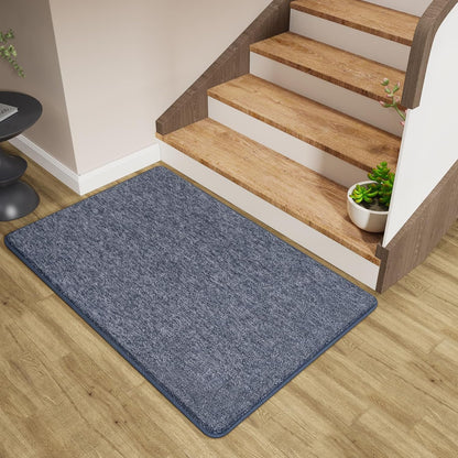 Amearea Soft Area Rug - Chic Washable 2x3 Small Throw Rug for Bedroom, Hallway & Kitchen | Blue & White Non-Slip Design