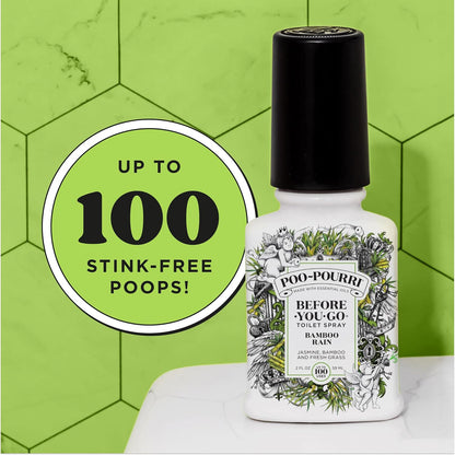 Poo-Pourri Before-You-Go Toilet Spray - Bamboo Rain | 2 Fl Oz, Essential Oil Bathroom Deodorizer, TSA Approved