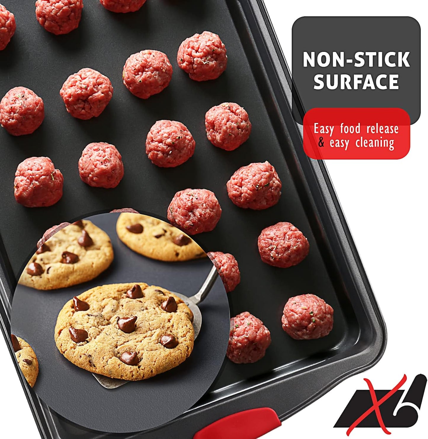 Skiennix 15-Piece Nonstick Baking Pan Set - Premium BPA-Free Bakeware with Cookie Sheets, Muffin Pan & Utensils | Black