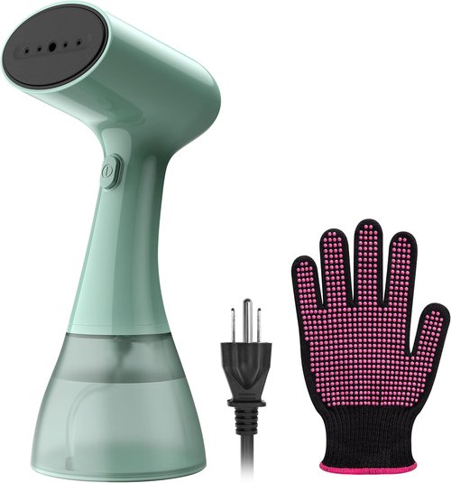 GS01 Handheld Clothes Steamer - 1500W High Power, 400ml Water Tank, Fast 20S Heat-Up | Portable Travel Design (Green)