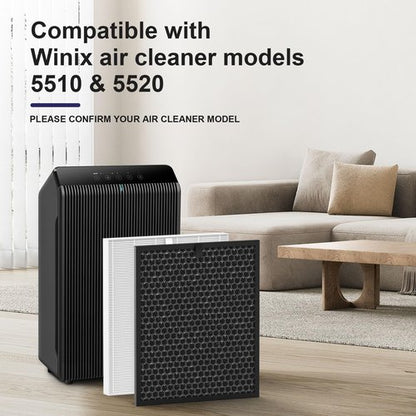 Filter Q – 1712-0123-00 Replacement filter for Winix 5510 and 5520 Air Purifier, 5510 Replacement Combo Pack Includes: 2 HEPA & 2 Carbon Filter