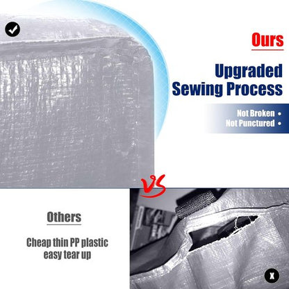 Cosy Family Extra Large Moving Bags - 8 Pack with Backpack Straps, Strong Handles & Zippers | 40 Gallon, Silver