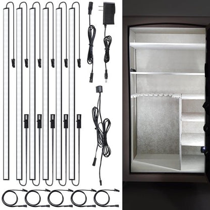 JUSJUBR Gun Safe Light Kit - Door Activated LED Lights, 6 PCS x 12 Inch for Inside Cabinets, Cold White 6000K