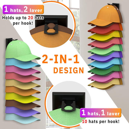 Metal Legging Organizer & Space-Saving Hat Rack | Holds 20 Leggings & 40 Caps for Ultimate Storage