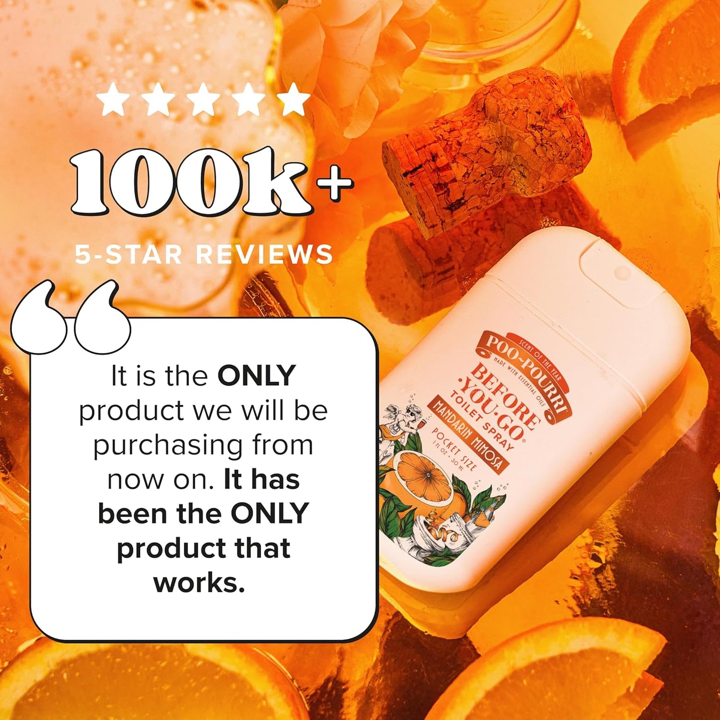 Poo-Pourri Pocket Toilet Spray - Mandarin Mimosa Travel Deodorizer | 1 Fl Oz, TSA Approved, Up to 50 Uses