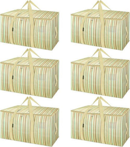 BALEINE Heavy-Duty Oversized Moving Bags - 6-Pack with Reinforced Handles for Clothes & Storage