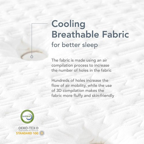 EPITEX Silverluxe Plus Twin Mattress - 10 Inch Gel Memory Foam with Pocket Springs | Medium Firm, Gray