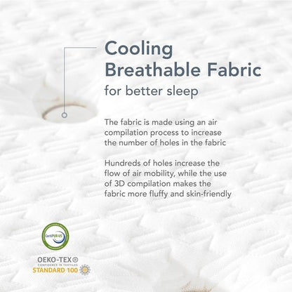 EPITEX Silverluxe Plus Twin Mattress - 10 Inch Gel Memory Foam with Pocket Springs | Medium Firm, Gray