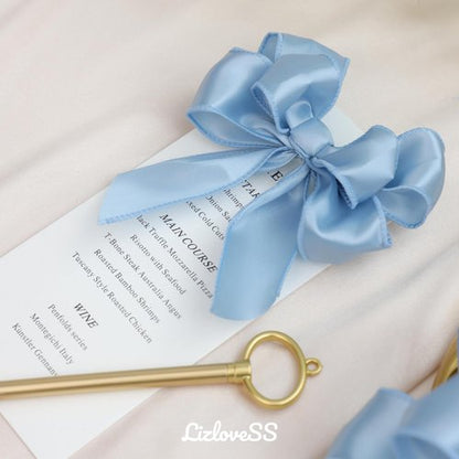 French Blue Wired Satin Ribbon - 1.5 Inch, 25 Yards for Gift Wrapping, Baby Showers, Weddings & Crafts