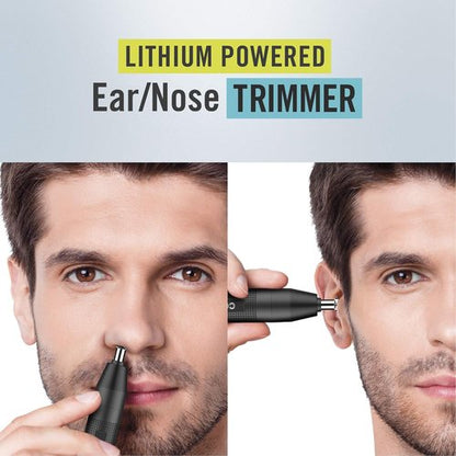 ConairMan Nose Hair Trimmer - Cordless 360 Bevel Blade for Effortless Nose, Ear & Eyebrow Grooming | Includes Drawstring Bag