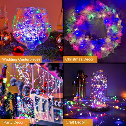 Btfarm 6 Pack Fairy Lights - Battery Operated 20 LED Twinkle String Lights | Waterproof Mini Silver Wire for Mason Jars & Wedding Decor