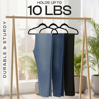 Utopia Home Velvet Hangers - Luxury Non-Slip Slim Coat & Pant Hangers, 100 Pack, 360° Swivel Hook - Black