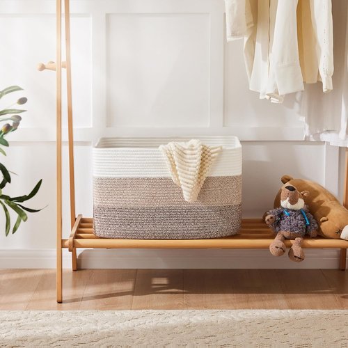 Artfeel Woven Storage Basket - 65L Rectangle Laundry Basket for Blankets, Toys & Magazines | Nursery & Living Room