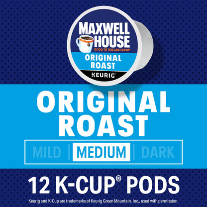 Maxwell House Original Roast Medium Roast K-Cup Coffee Pods, 12 ct Box