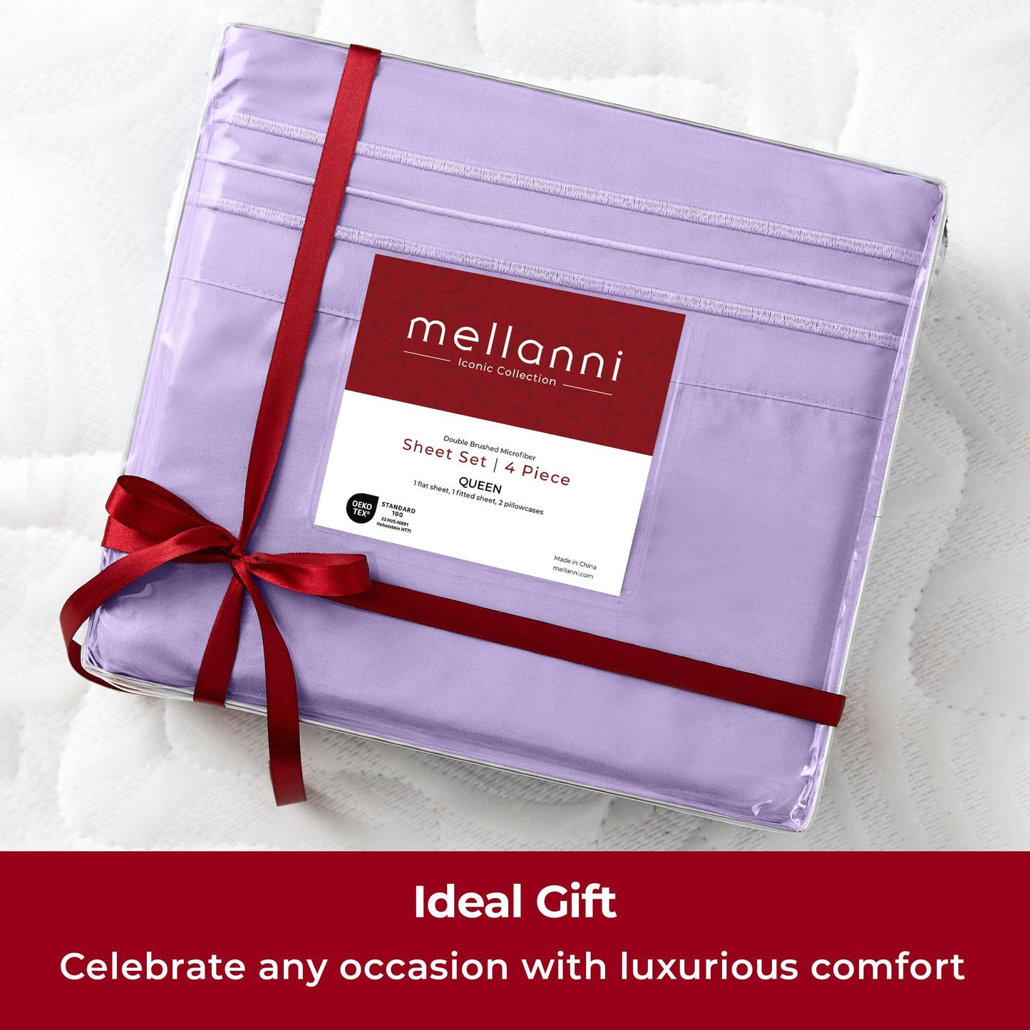Mellanni Twin Sheets Set - 3 PC Iconic Collection Bedding - Hotel Luxury, Extra Soft, Cooling Bed Sheets - Wrinkle, Fade, Stain Resistant (Twin, Violet)