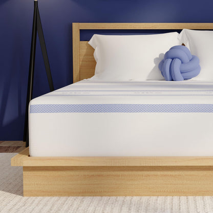 Vibe Gel Memory Foam Mattress, Fiberglass Free 10-Inch CertiPUR-US Certified Bed-in-a-Box, Queen, White